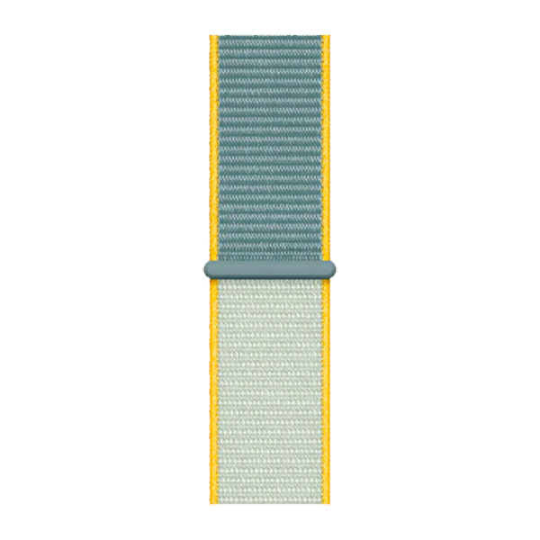 Cinturino Apple Watch in Nylon verde e giallo dettaglio