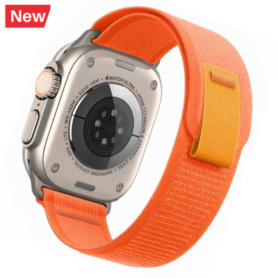 Cinturino Apple Watch in Nylon Trail arancione dettaglio