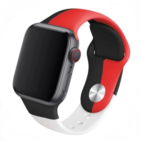 Cinturino Apple Watch in Silicone a tre colori bianco