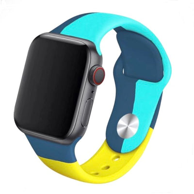 Cinturino Apple Watch in Silicone a tre colori giallo