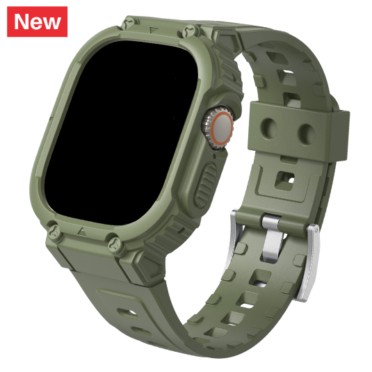 Cinturino Apple Watch Ultra con cover incorporata verde militare