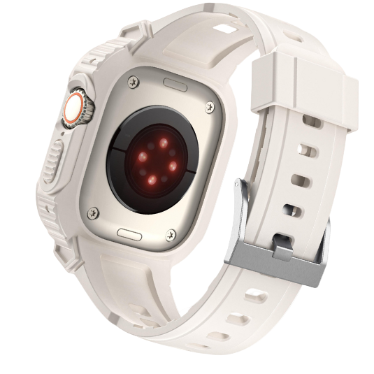 Cinturino Apple Watch Ultra con cover incorporata bianca retro