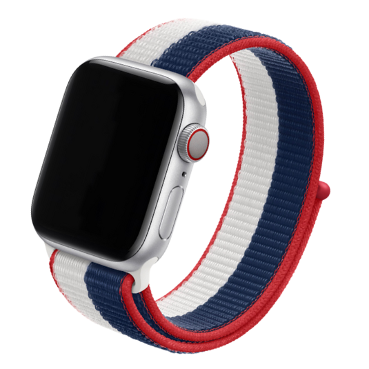 Cinturino Apple Watch in Nylon bianco e blue