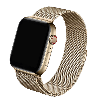 Cinturino Apple Watch in acciaio oro vintage con finitura in maglia milanese