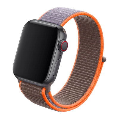 Cinturino Apple Watch in Nylon grigio e arancione