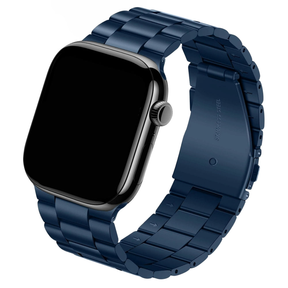 Cinturino Apple Watch in acciaio a maglie colore blu