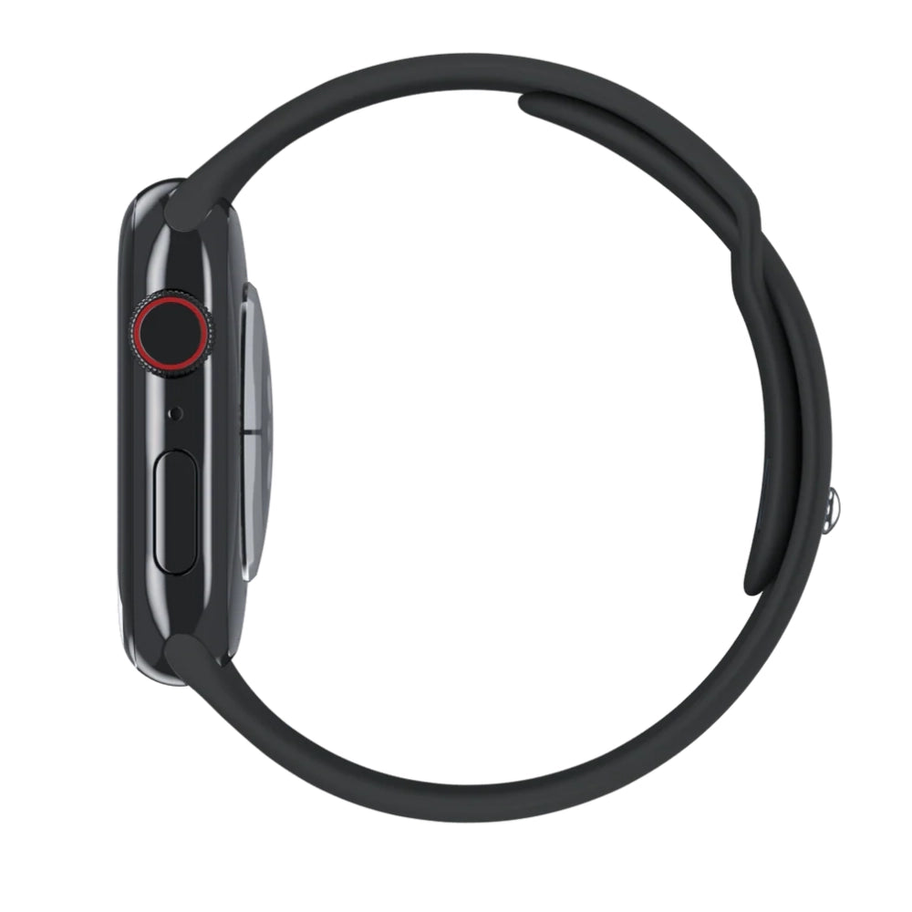 Cinturino Apple Watch in Silicone classico grigio scuro vista lato