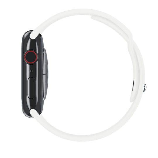 Cinturino Apple Watch in Silicone classico bianco vista laterale
