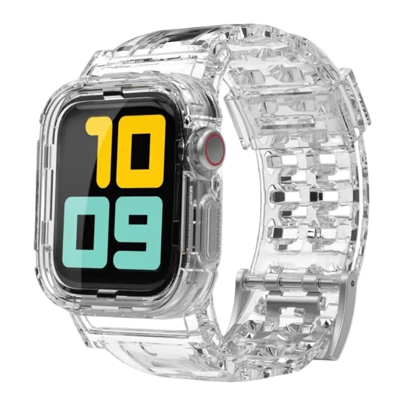 cinturino con protezione schermo trasparente compatibile con apple watch 44mm