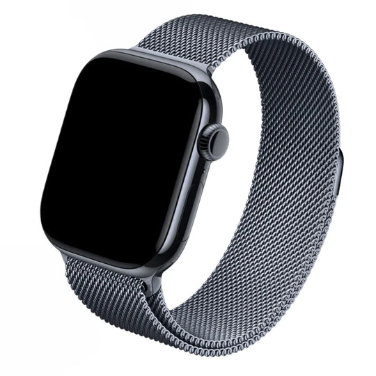 Cinturino Apple Watch in acciaio grigio spazio con finitura in maglia milanese