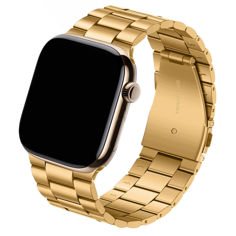 Cinturino Apple Watch in acciaio a maglie colore oro