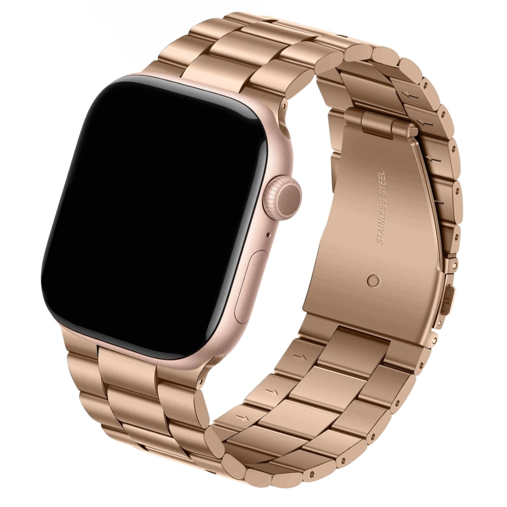 cinturino in acciaio oro rosa per apple watch tutte le series